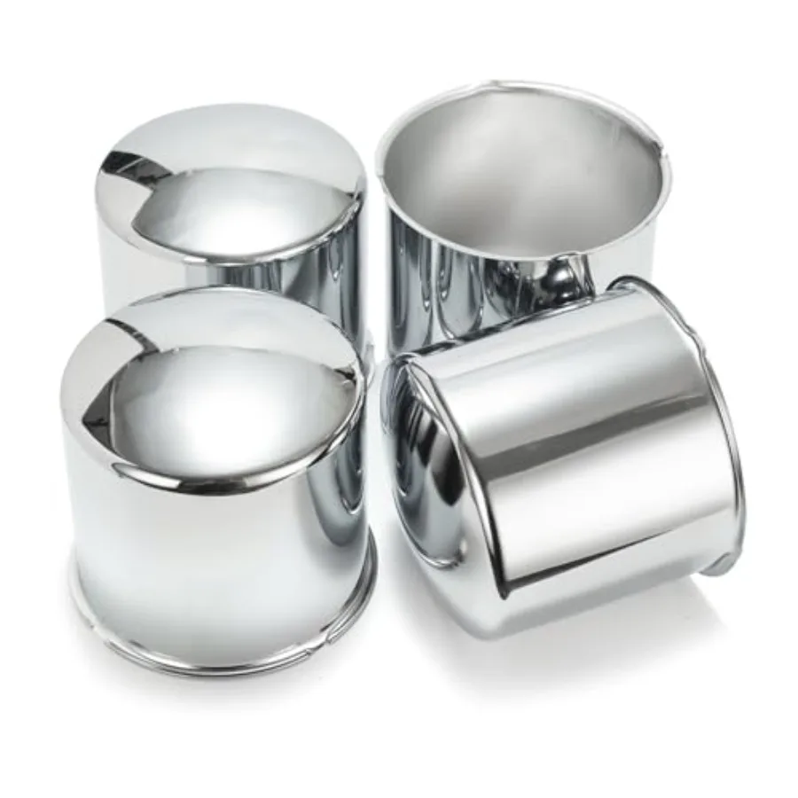 

5.15inch Trailer Wheel Center Caps Push Through 5.15" Bore 4.91" Tall Hub Cap for Truck SUV RV Wheel Rim Silver Wheel Cover