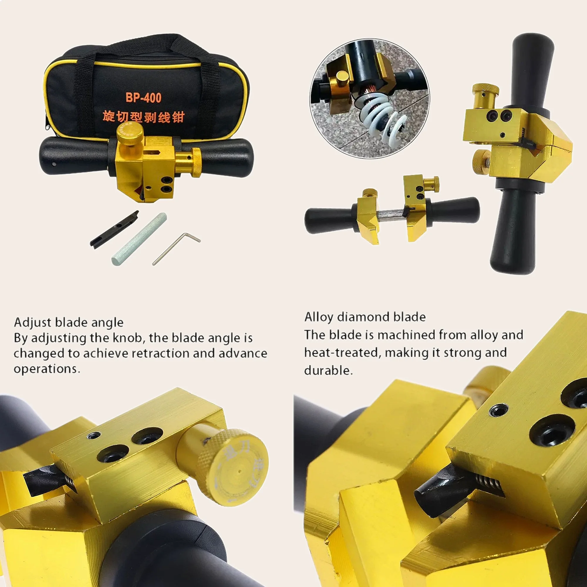

BP-400 Cable Stripper Overhead High Low Voltage Insulated Wire Conductor Stripper Tool