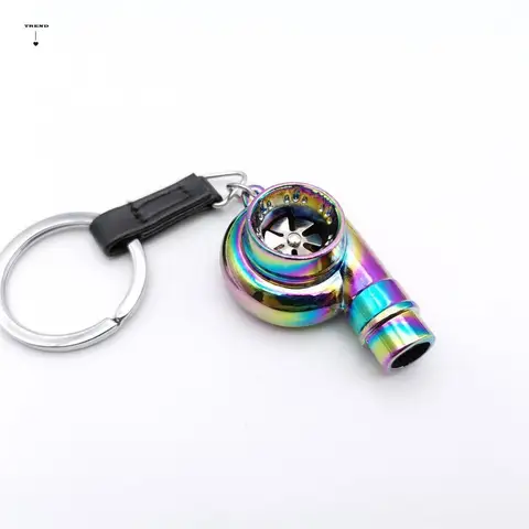 Personality Alloy Turbo Key Chain with Sound INS Mini Car Whistle Sound Keyring Multicolor Key Buckle Key Buckle