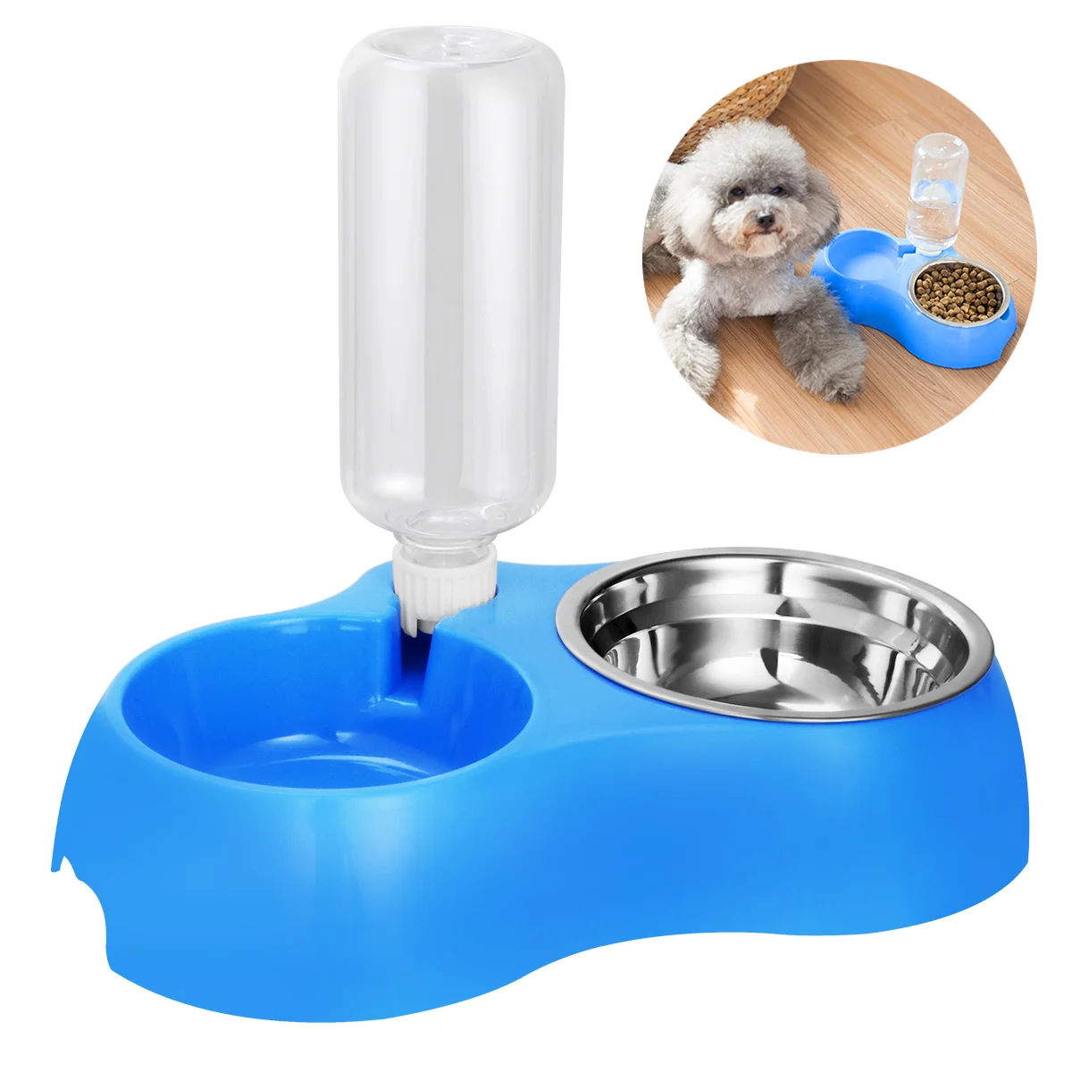 Bacteria-resistant Dog Bowl Stainless Steel Pet Automatic Chip-resistant Feeder Rust-resistant