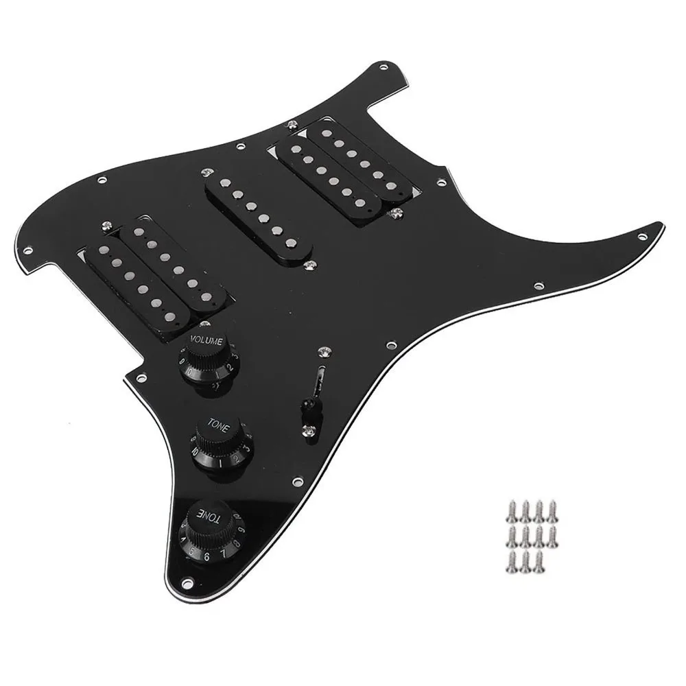 Pickguard HSH precableado para guitarra eléctrica – Negro 11 orificios - imagen 5