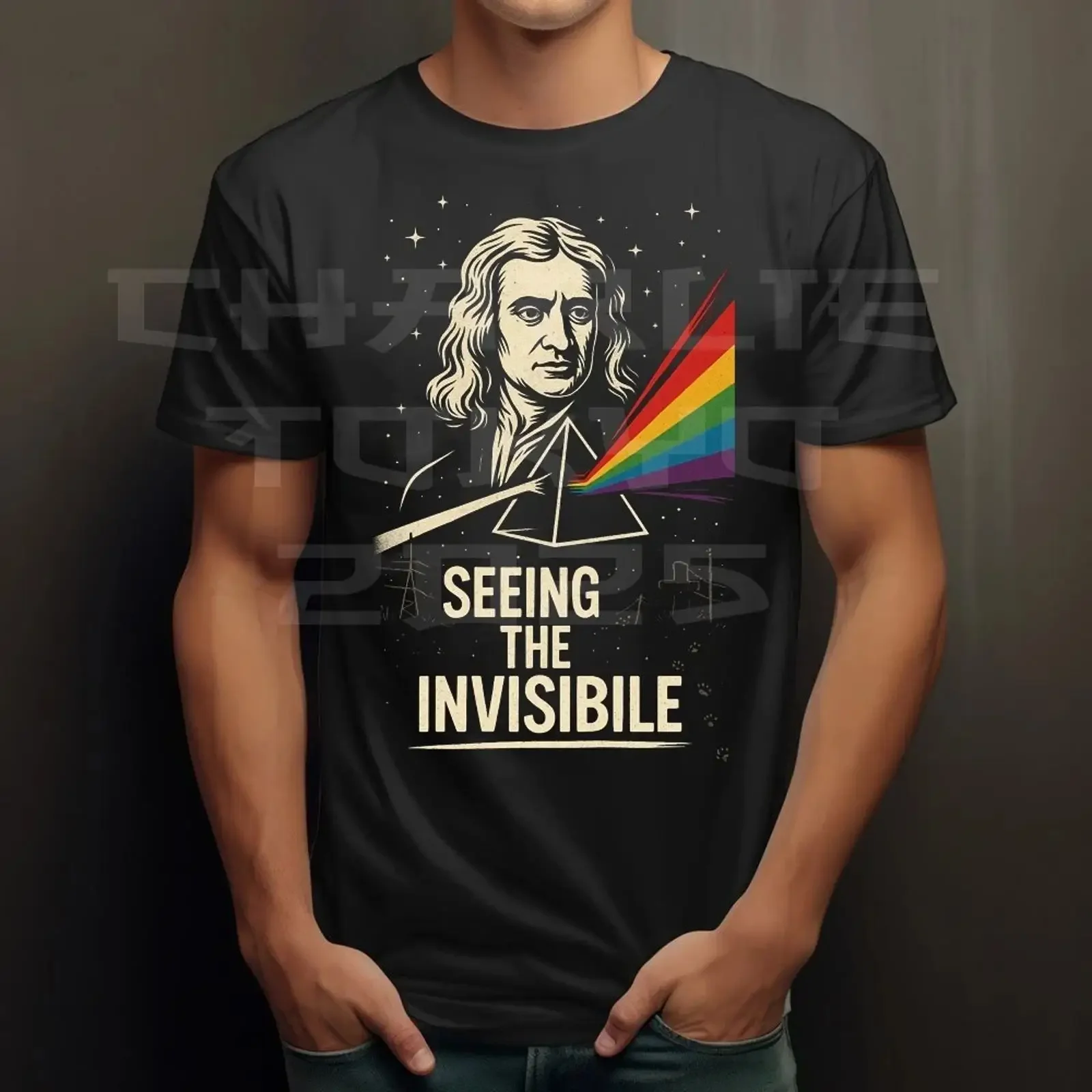 Sir Isaac Newton T Shirt Prisma Experiment Wissenschaft tolle Physik Astronomie vintage Washed Versatile Breathable