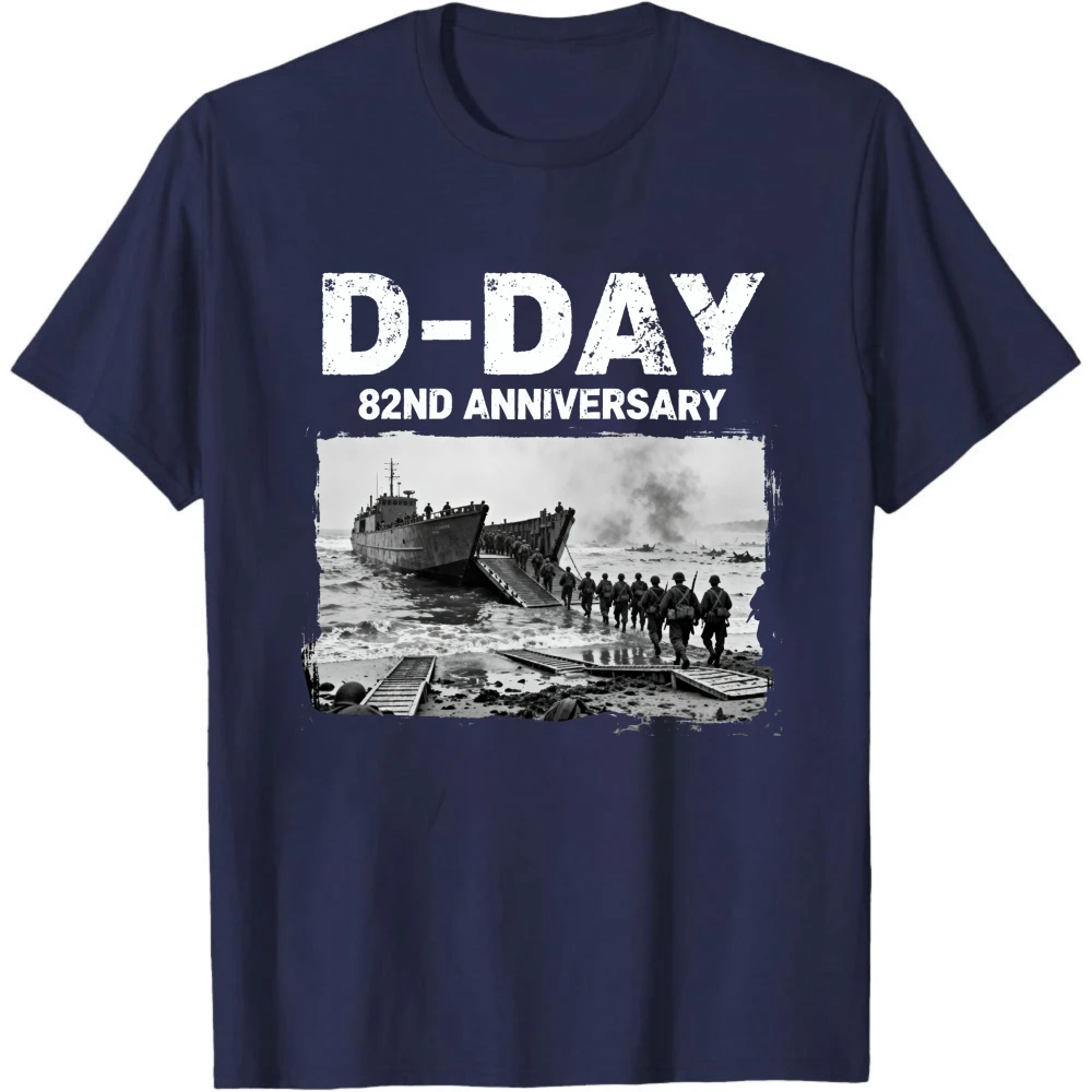 82nd Anniversary Commemoration Theme of The Normandy Landings - D-Day T Shirt Men Clothes Clothes Oversized Tops view 2