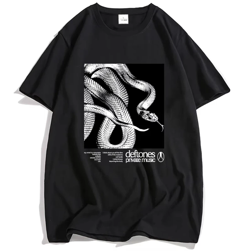 Camisetas con lista de seguimiento de música privada, camiseta con estampado de banda de Rock Deftones, Camiseta holgada de algodón de manga corta, ropa de calle Unisex para hombres y mujeres