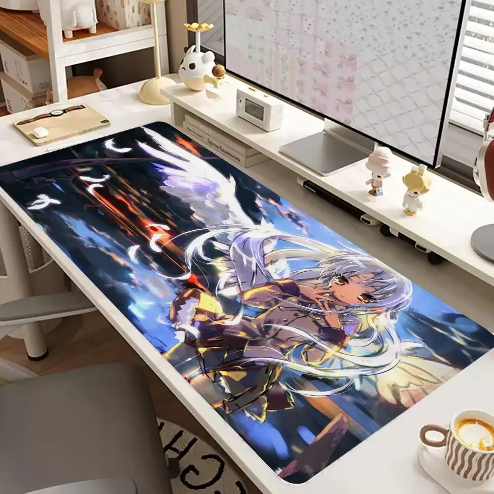Anime Cute Angel Girl Mouse Pad XXL Keyboard Carpet PC Kawaii Gamer Cabinet Mouse Pad Pink Carpet Laptop Game Extension Desk Pad