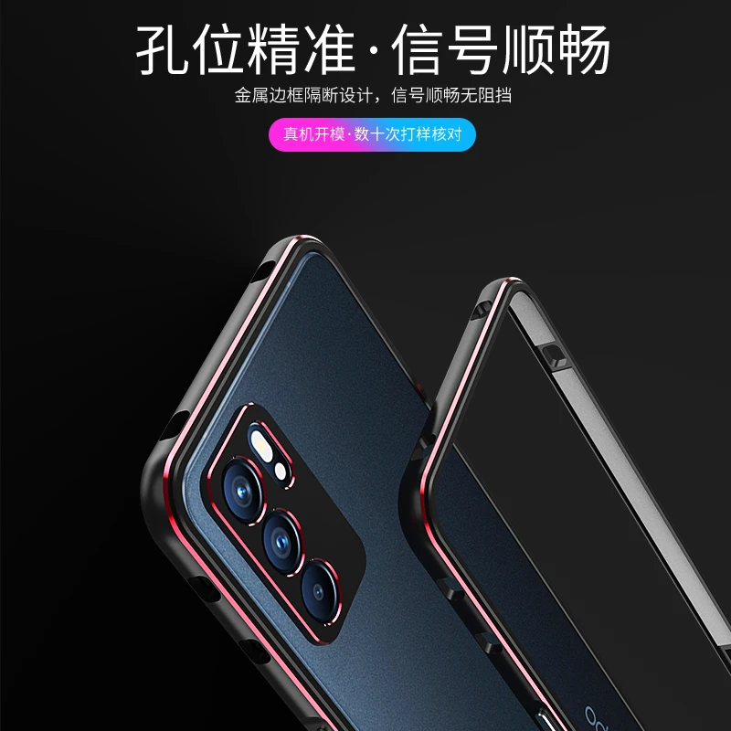 OPPO Reno 6 5G CPH2251 Case Aluminum Metal Bumper for Reno6 5G CPH2251 Ultra Thin Metal Cover for Oppo Reno 6 Reno6 5G CPH2251