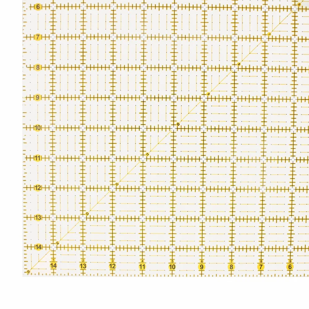 15*15 "Patchwork Righello Strumenti Quilting A Mano FAI DA TE Strumento di Acrilico Trasparente Trapunta Righello Grande Piazza Cucire Righello 3mm di Spessore