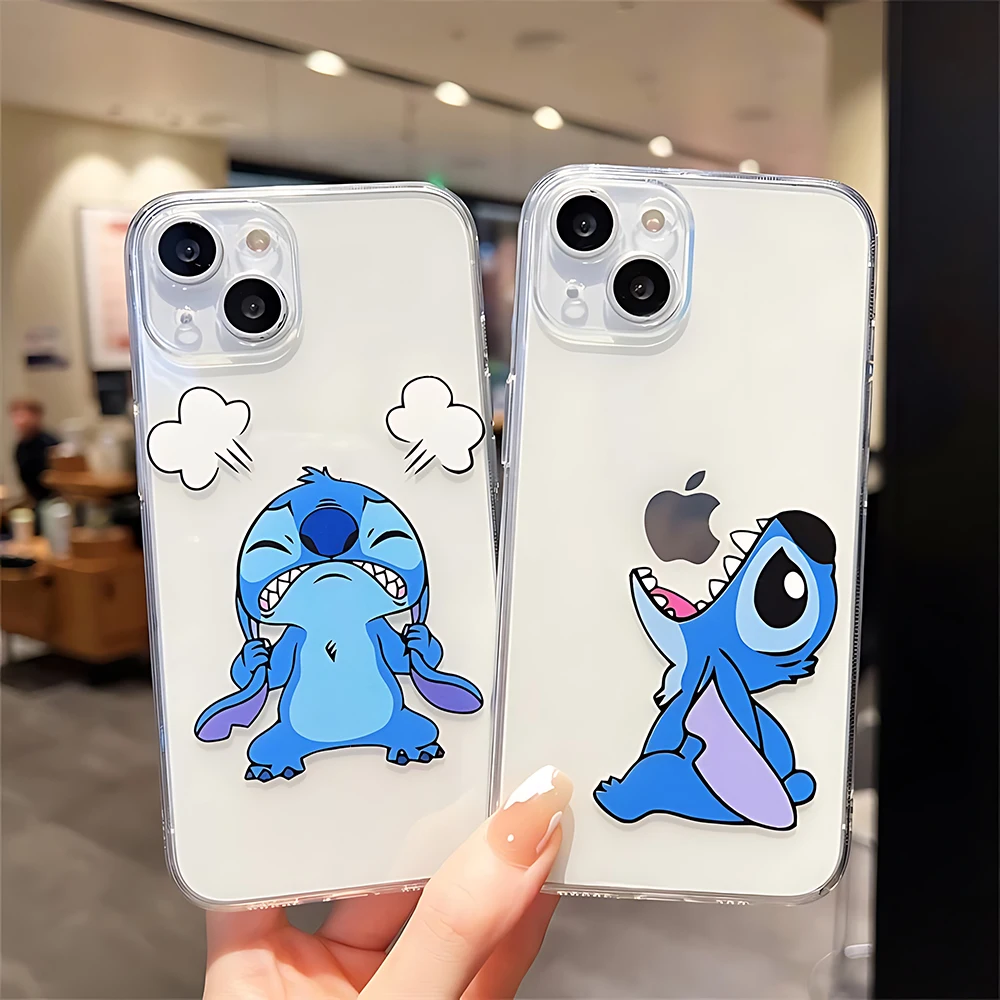 Disney Angry Stitch Phone Case for Infinix Hot 50 40 30 30i 20 20i 12 12i 11 1010i 10s 9 8 Play NFC 4G 5G Clear Soft TPU Case