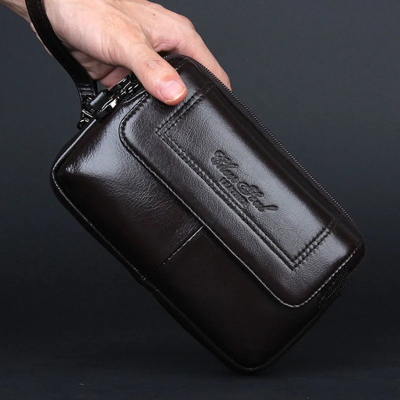 Verkauf Echt leder Männer Zelle/Handy Fall Tasche Modetrend Clutch Handgelenk Handtaschen Gürtel Gürtel tasche Tasche Hüft tasche