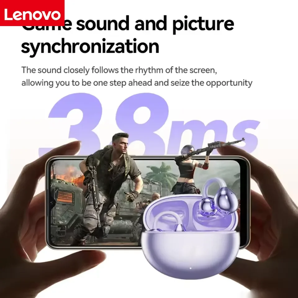 Lenovo Wireless Ear Clip Bluetooth Earphones Hi-Res Ultra Open