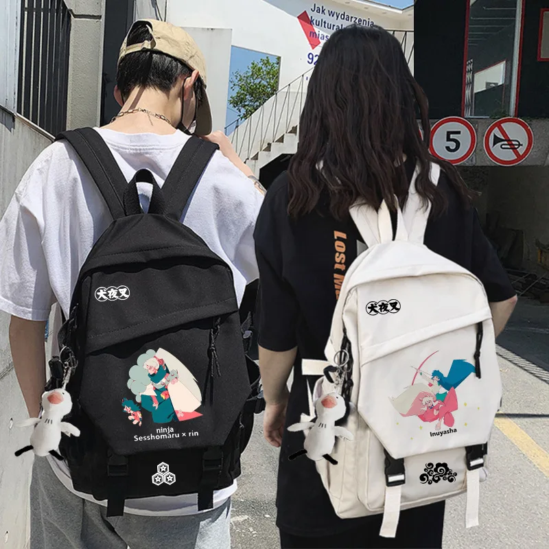 Inuyasha Sit Boy Backpack Students Cute School Bag Kawaii Girls Boys Backpack Laptop Female Fashion Anime Book Bags