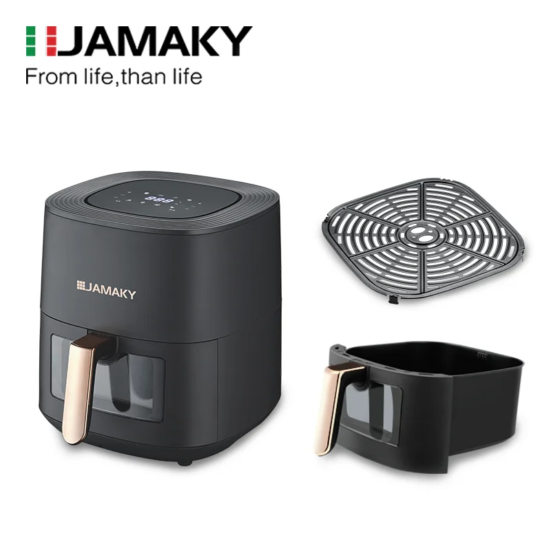 JAMAKY Hot Sale Professional Air Fryer 7L With Viewable Window LED Display Electric Air Fryer