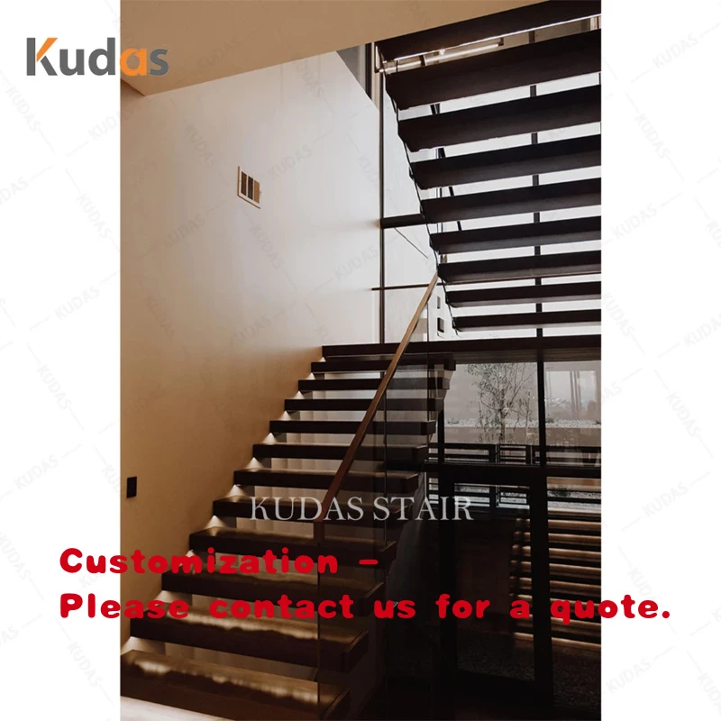 

custom.Custom Floating Staircase Cantilevered Stairs with Tempered Glass Panels and Steel Base High End Residential Projects