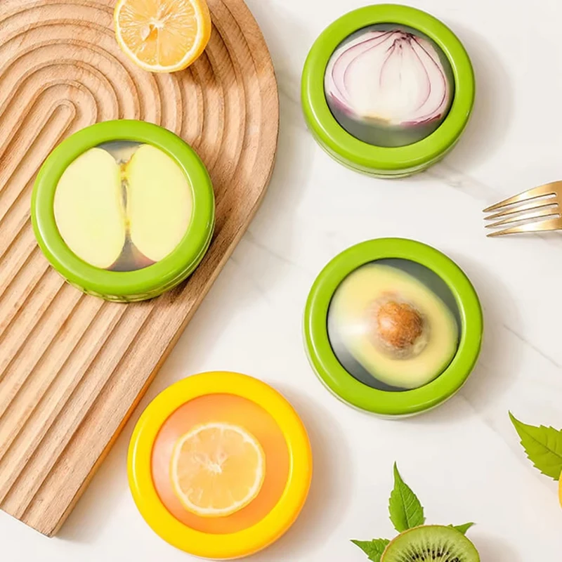 ABBN-Silicone Food Storage Containers For Freshness - Avocado, Lemon, Tomato Keeper, Kitchen Accessories & Gadgets