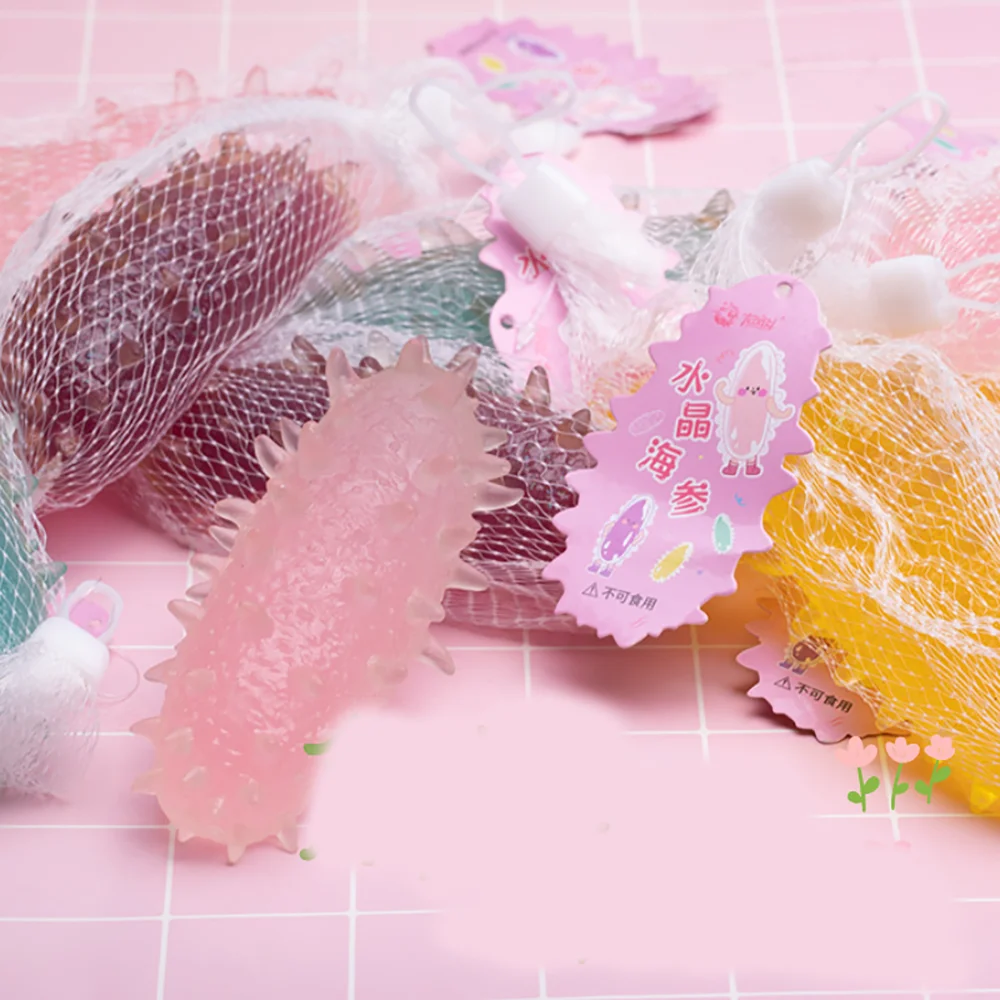 1ps Random Crystal Sea Cucumber Soft Pinch Decompression Toy To Relieve Office Stress And Tension Slow Rebound Fidget Daily Toy.