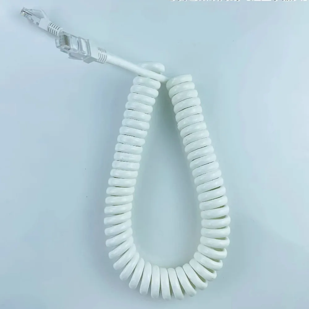 

8-Core PU Spring Cable Ethernet Wire Twisted Pair Crystal Heads Shielded Expandable Network Cable for High-Speed Connectivity
