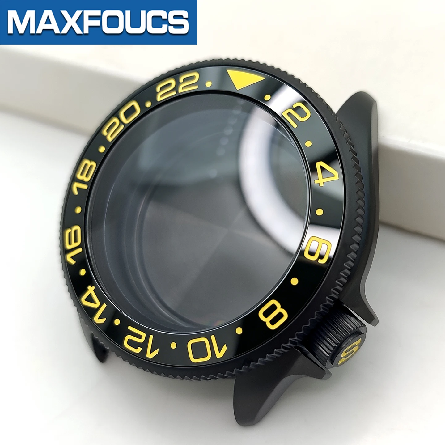 MM300 SKX 3.8 Uhrengehäuse-Set Schwarz Matt Passend für NH35/NH36/NH34 MOD Uhrengehäuse-Teile Saphirglas-Einsatz Lünette Maßanfertigung – Detail 15