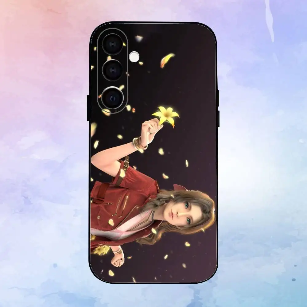 حافظة هاتف لطيفة من A-Aerith G-Gainsborough لهاتف سامسونج جالاكسي A73، A72، A71، A70، A53، A52، A51، غلاف أسود ناعم آخر #4