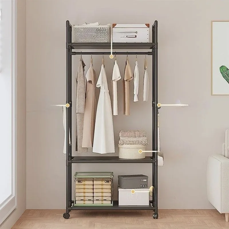 

Простая многофункциональная вешалка для одежды, полка для домашнего общежития, напольная вешалка, подвижная вешалка для одежды, стеллаж для хранения