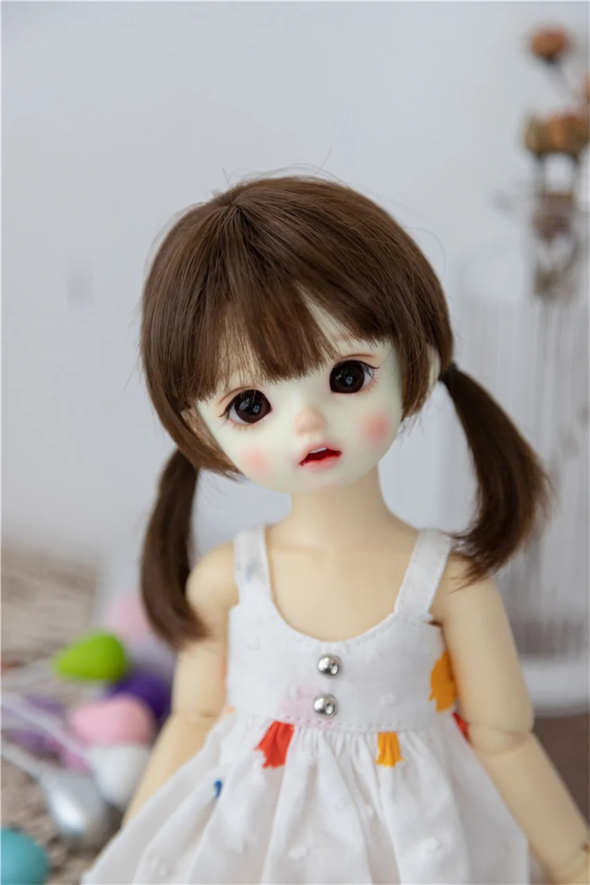 BJD/SD wig 1/3&1/4&1/6&1/8 Milk Silk Short hair Double ponytail pigtail BJD doll accessories(no doll)