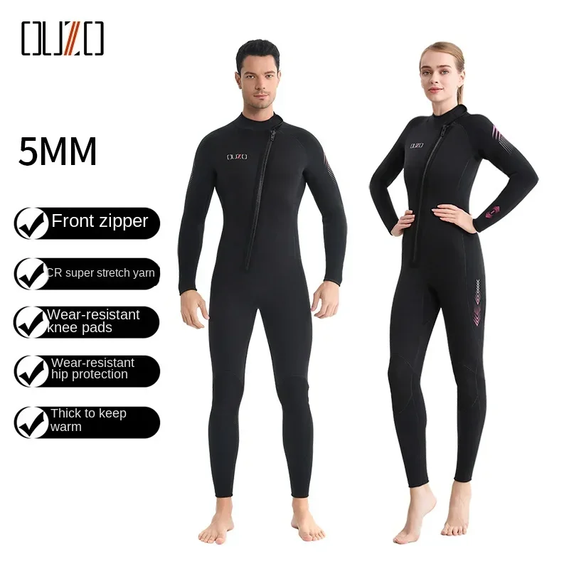 

5mm Diving Suit for Men and Womensuper Elastic Thick Cold Resistant Warm One-piece Surfing Suit Snorkeling Wet Suit Winter Swim