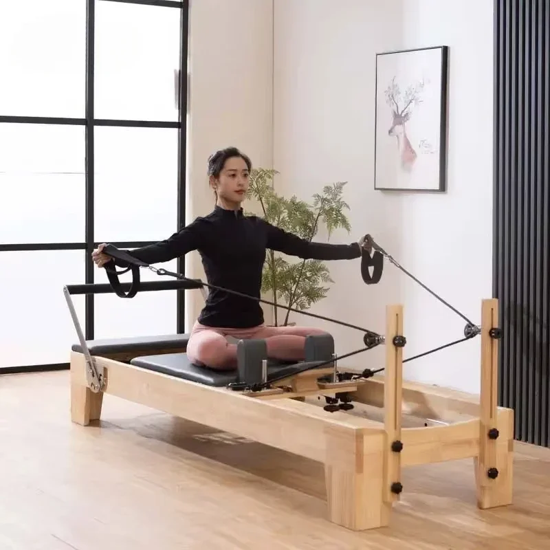 Casa ginásio profissional yoga treinamento cama equipamentos de madeira fitness equilíbrio máquina exercício carvalho pilates reformador
