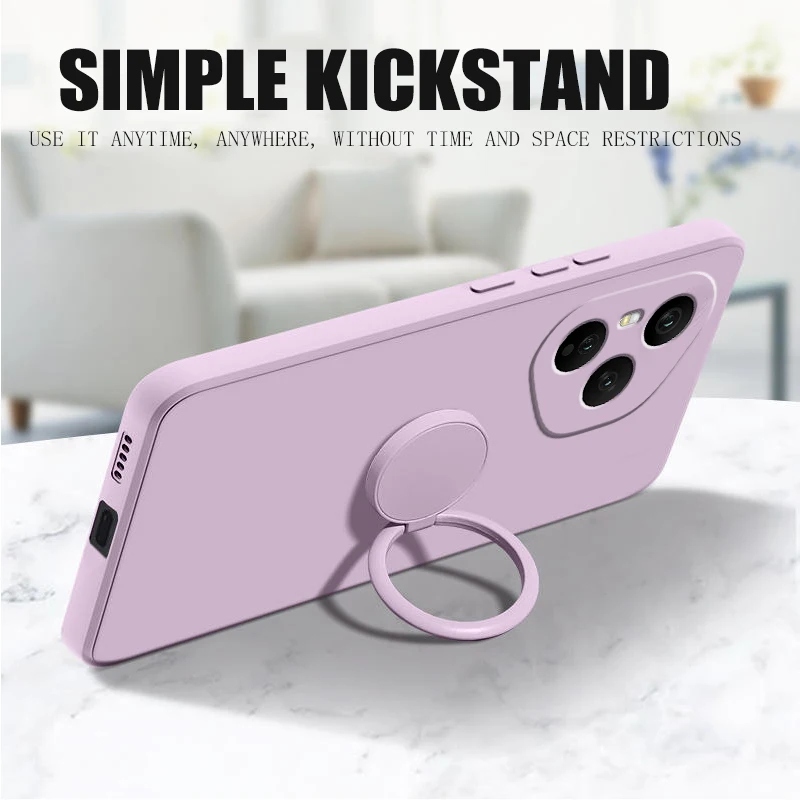 Case for Honor 400 Pro Case Liquid Silicone Ring Stand Phone Shell Coque for 300Ultra Cover Shockproof Funda Bumper Back Case