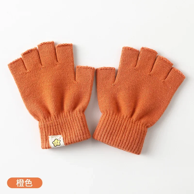 Черные перчатки без пальцев для женщин и мужчин, вязаные хлопковые розовые перчатки на запястье, зимние теплые рабочие варежки для тренировок, новые