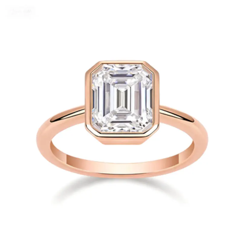 

S925 Silver Ring With 7x9mm 3CT Moissanite D Color VVS1 Adjustable Size Minimalist Design Party & Wedding Use