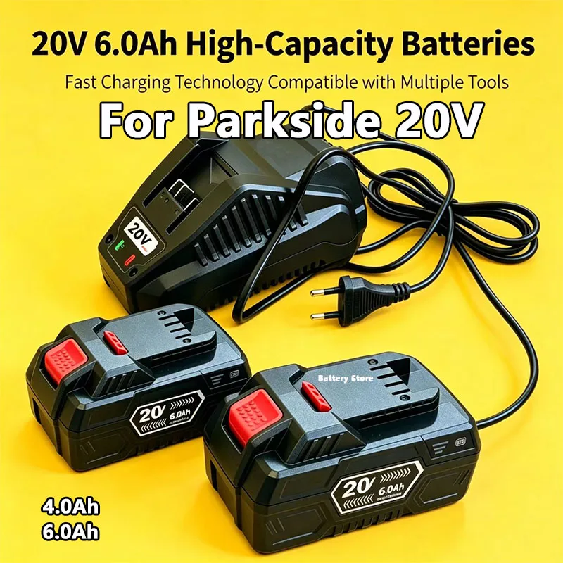 

For Parkside 20V electric tool battery series PAP B1 B3 hand drill battery A3/PAP 208 A1 4.0Ah 6.0Ah lithium-ion battery