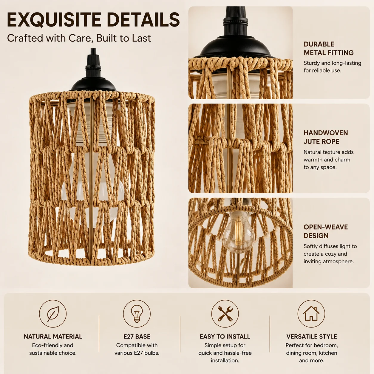 Lámpara Colgante de Hierro Tej - Kitchen Decor Lighting reseña y precio