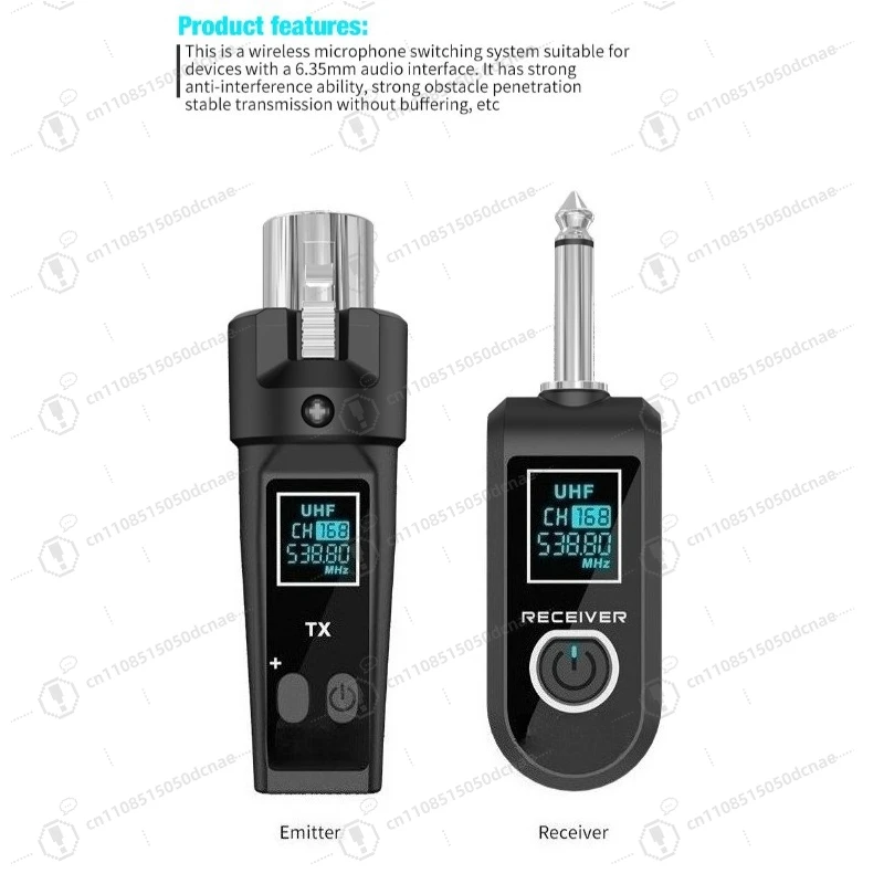 2.4G Wireless Microphone Transmitter Receiver System for Dynamic Handheld Mic Musical Instrument