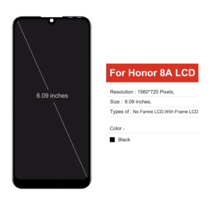 TEST Original Display For Honor Play 8A LCD Screen For Honor8A LCD Screen With Frame JAT-L09,JAT-L29,JAT-AL00,JAT-TL00