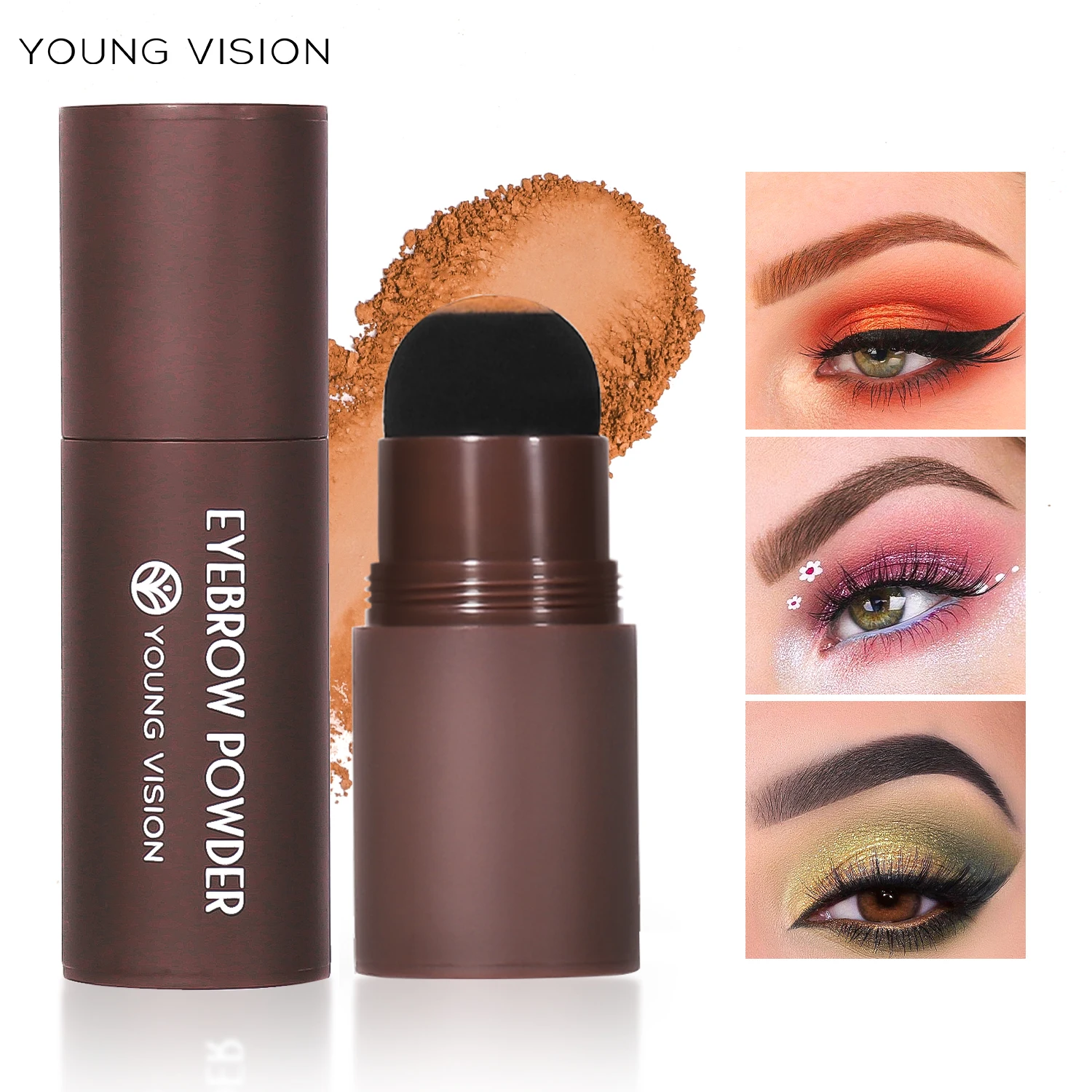 YOUNG VISION Eyebrow Stamp Kit Hair Line Powder Facial Shaping Shadow Powder Multifunctional Eyebrow Powder Includes Brush