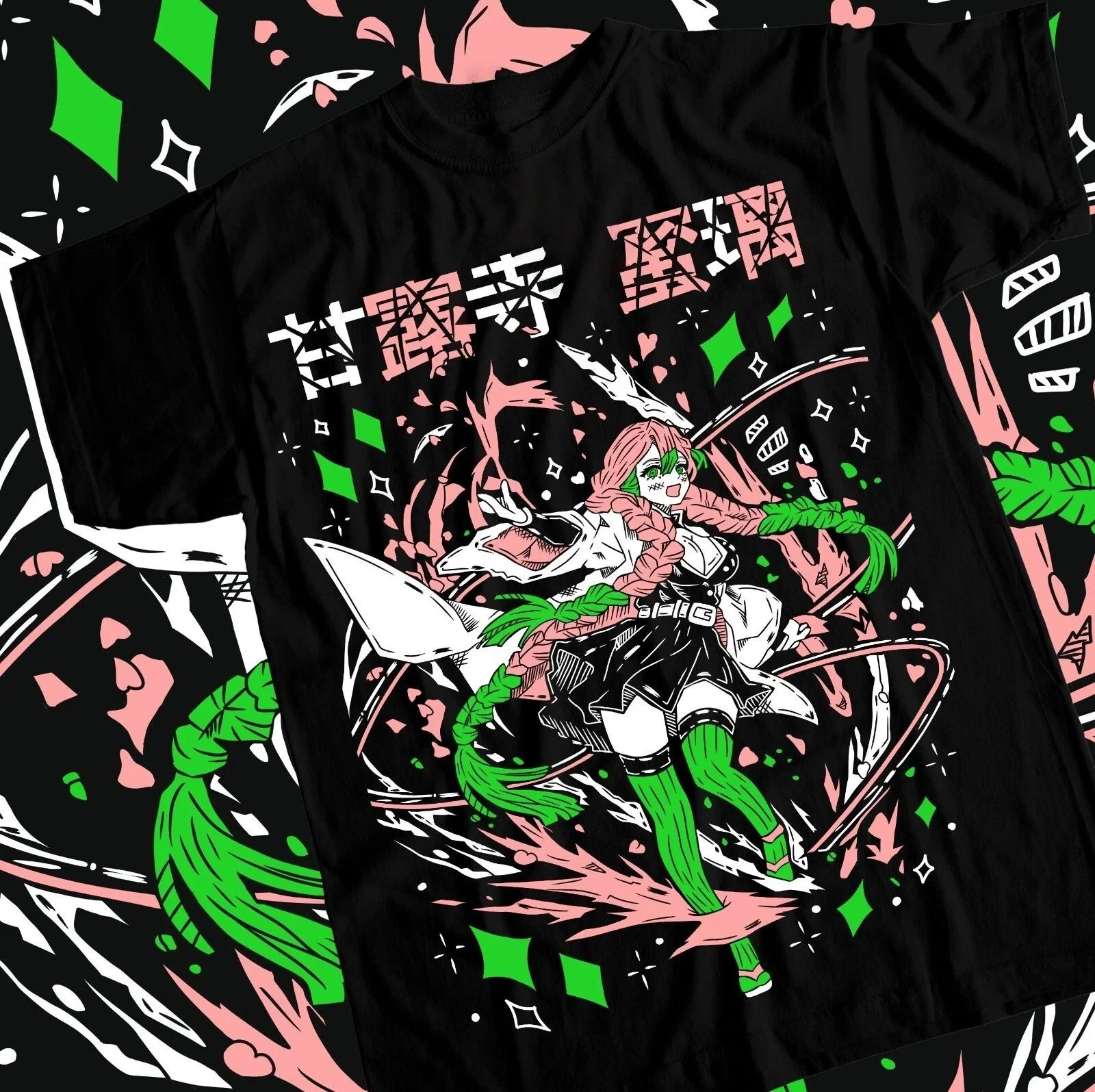 

2026 Summer Demon Slayer Blade Ganlu Temple Glass Street Style Printed Cotton T-shirt, Anime Men's and Women's Same Top