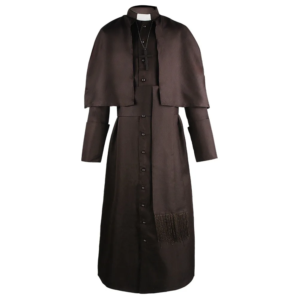 Medieval Solid Color Godfather Priest Cosplay Costume Halloween Priest Cosplay Cosplay Costume