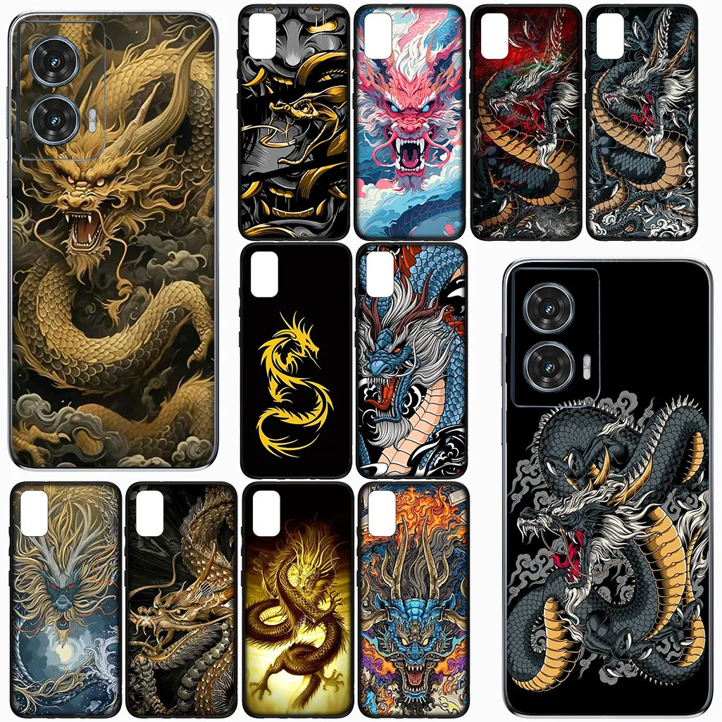 Black Dragon Chinese Loong for Samsung Galaxy Note 20 Ultra 10 8 9 S10 Lite S9 A8 A6 Plus A9 A7 S10E A21S A24 A25 Phone Case