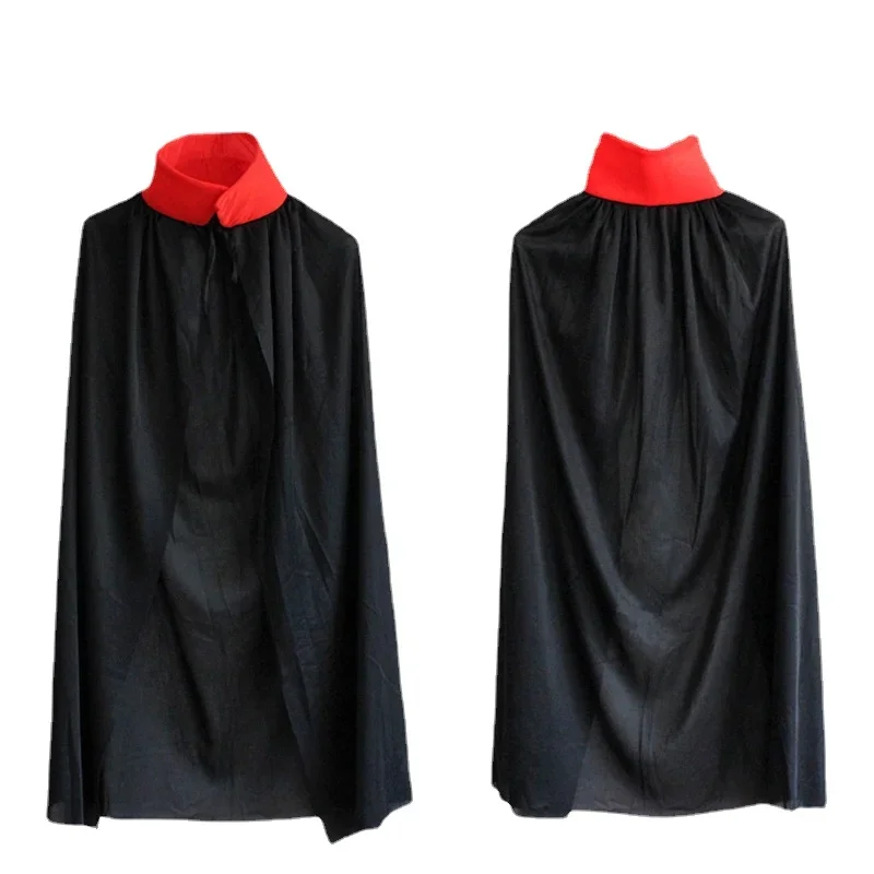 Gold Silber Rot Schwarz Frauen Männer Erwachsene Mittelalter Vampir Hexe Geist Party Kostüm Leder Look Halloween Long Cape Umhang Kapuze