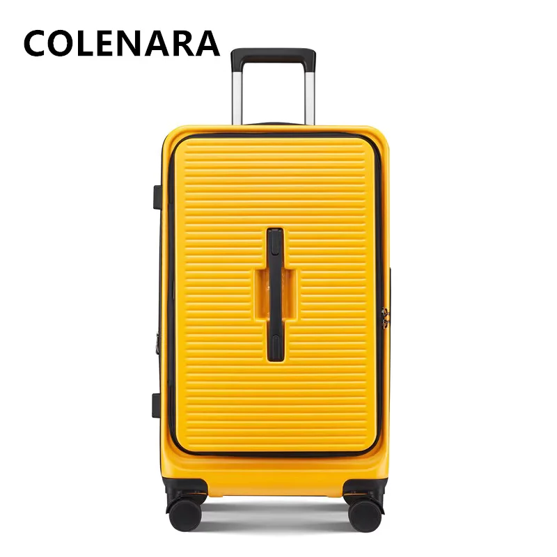 

COLENARA New 22"26"30Inch Suitcase Front Opening Laptop Boarding Case ABS + PC Trolley Case Universal Wheel Rolling Luggage
