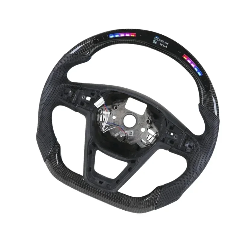 Real Carbon Fiber LED Steering Wheel For Seat Leon MK3 5F Cupra Fr Ibiza 2013+ Alcantara Leather Car Modification Accessories