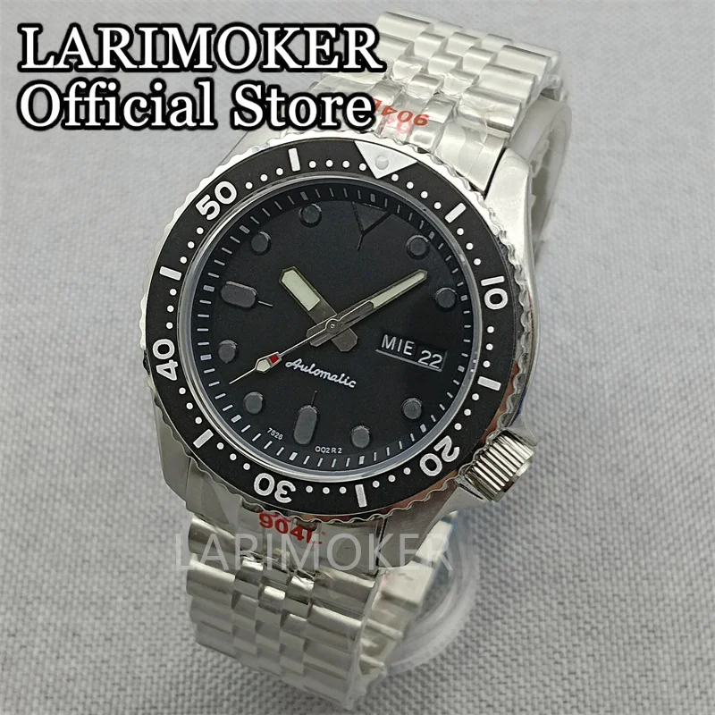 

LARIMOKER NH35NH36A C3 Lume Hands 42mm Automatic Men Diving Watch 100M Waterproof Sapphire Crystal bracelet Strap