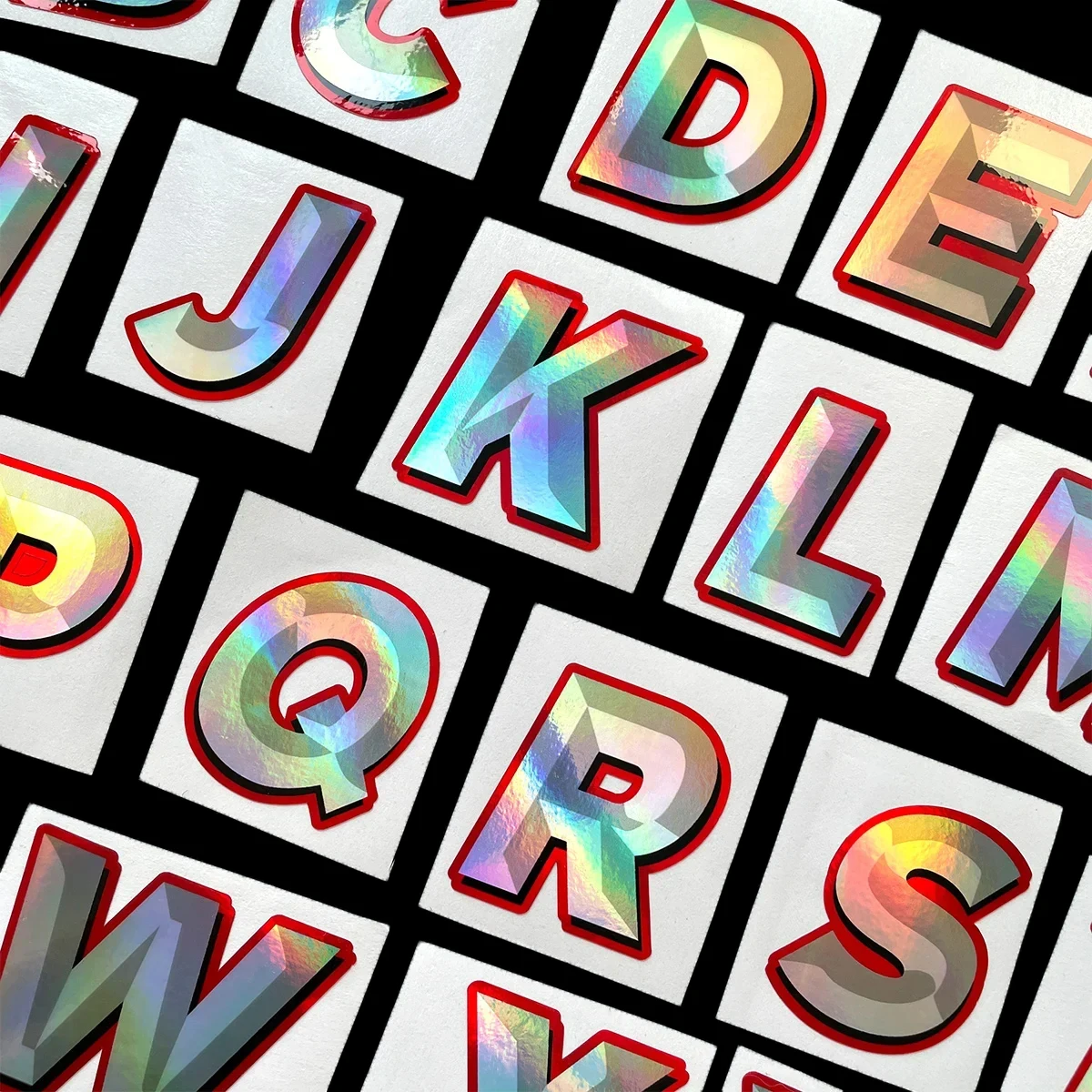 

A to Z 26 Letters DIY Laser Rainbow Racing Motorcycle Stickers Moto Body Fuel Tank Helmet Windshield Vinyl Accessories Decals