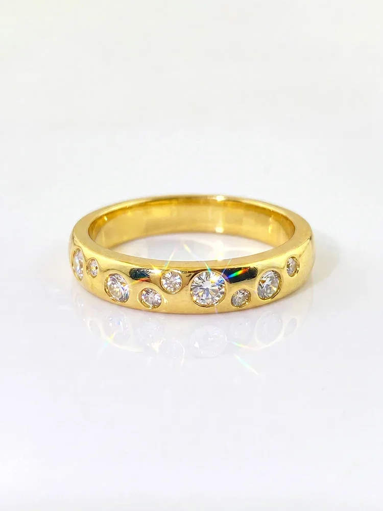 GRA Mode Echte Runde Moissanit-Diamantringe für Damen Verlobung Jubiläum 925 Sterling Silber Feiner Schmuck – Detail 5