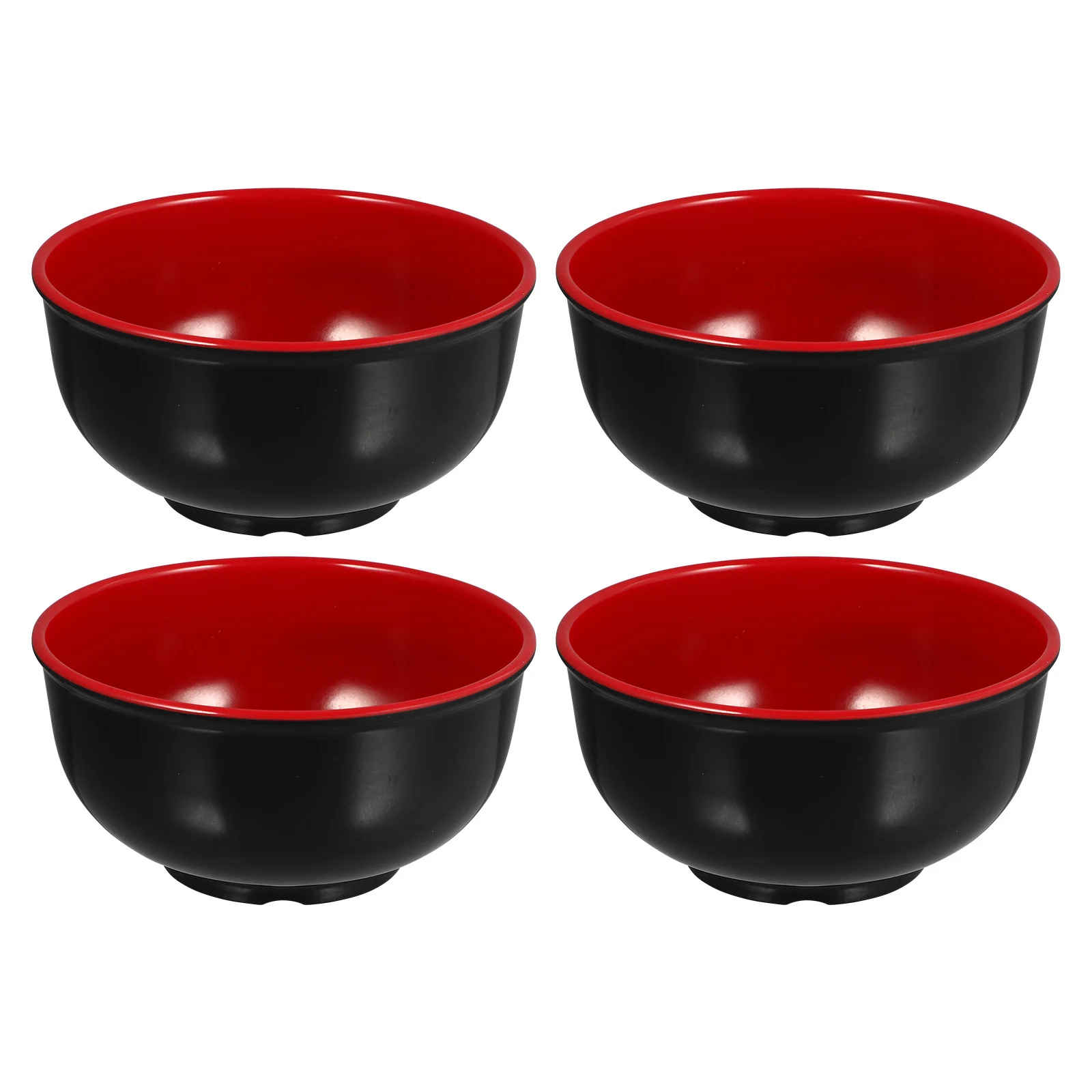 

4pcs Creative Ramen Bowls High Temp Resistant Soup Salad Food Container Household Kitchen Supplies Multipurpose Rice Bowl Black