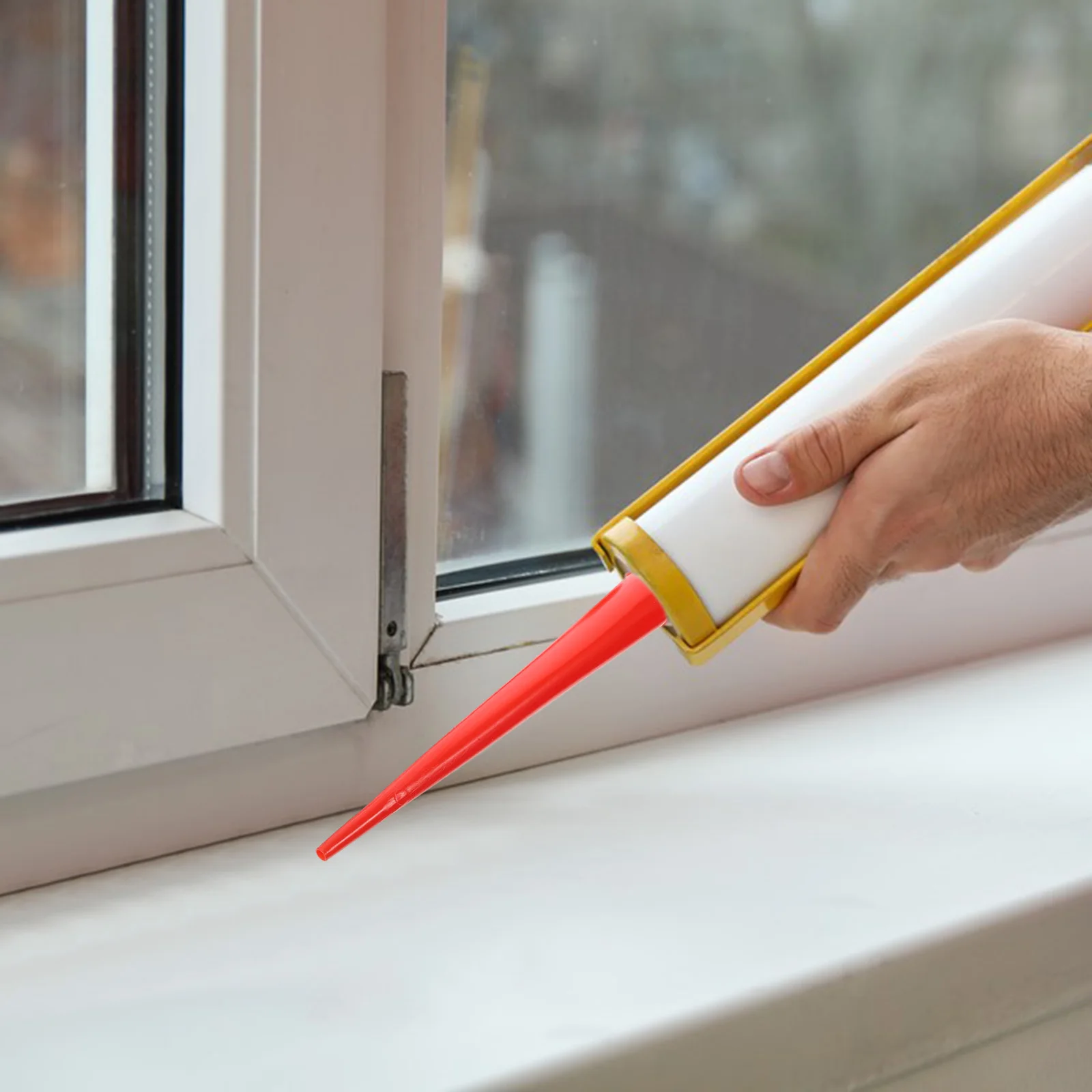 

3pcs Extended Soft Rubber Caulking Nozzle Tips 30cm Thick Mouth 29cm Curved 30cm Fine Versatile Durable Reusable Glass Sealant