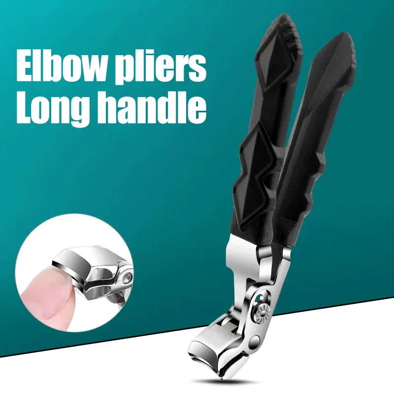 

Кусачки для ногтей с изогнутыми лезвиями, из нержавеющей стали, с длинной ручкой, с большим отверстием для предотвращения разбрызгивания, для маникюра, кусачки для ногтей.