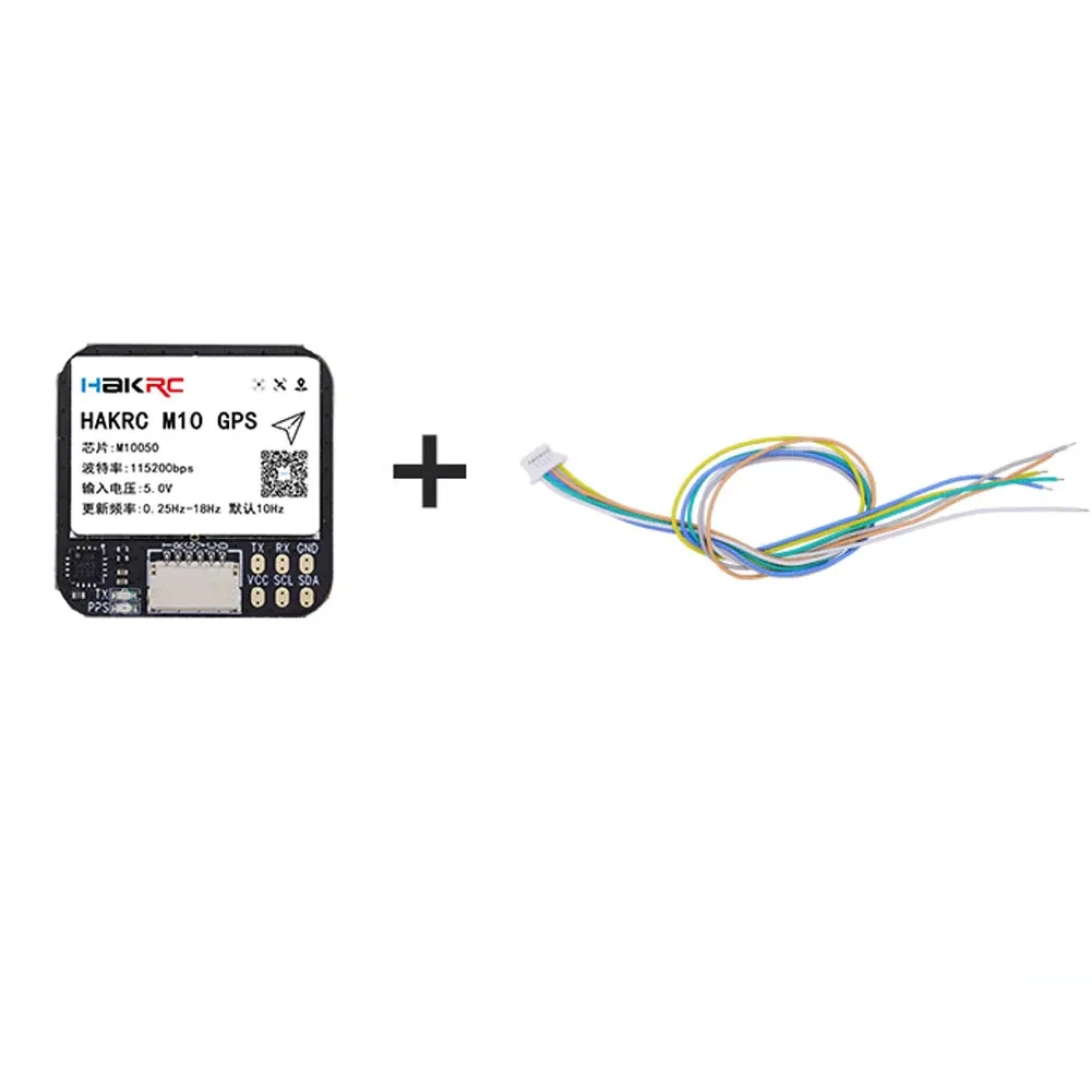 HAKRC M10 GPS-Modul mit QMC5883 Kompass Dual Protocol 5V Eingang 25x25mm für RC FPV Langstreckenflugzeug