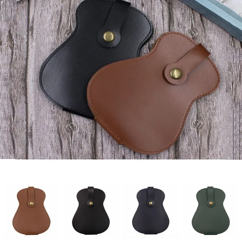 PU Leather Guitar Picks Holder Case Can Hold 18 Pieces High Capacity Picks Storage Pouch Box Colorful Durable