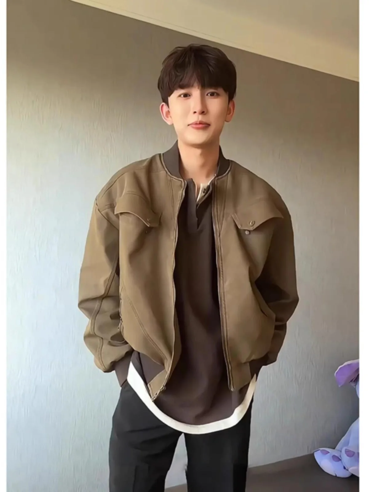 

Мужская рабочая куртка-бомбер на весну-осень, модная ретро-куртка в стиле Харрингтон, высококачественная осенне-зимняя верхняя одежда