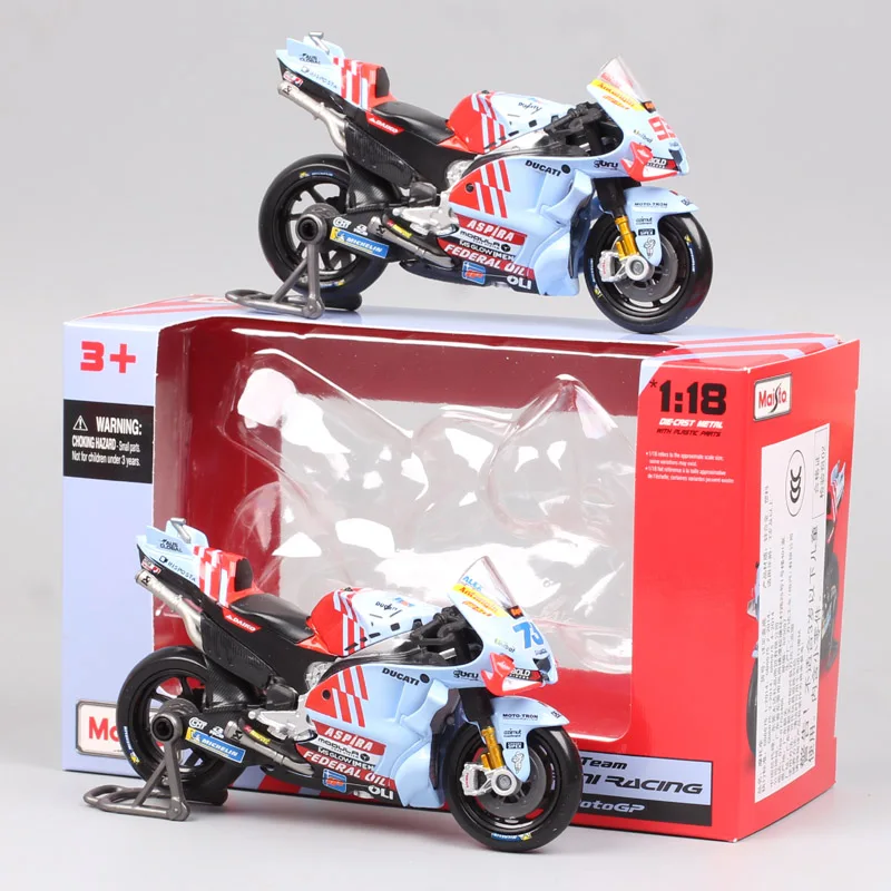 Maisto Gresini Racing GP 2024 w skali 1/18 # 93 Marc Marquez (lub: Marc Marquez, numer 93) # 73 Model motocykla Alex Diecast, motocykl Ducati, miniaturowe zdjęcia, prezent